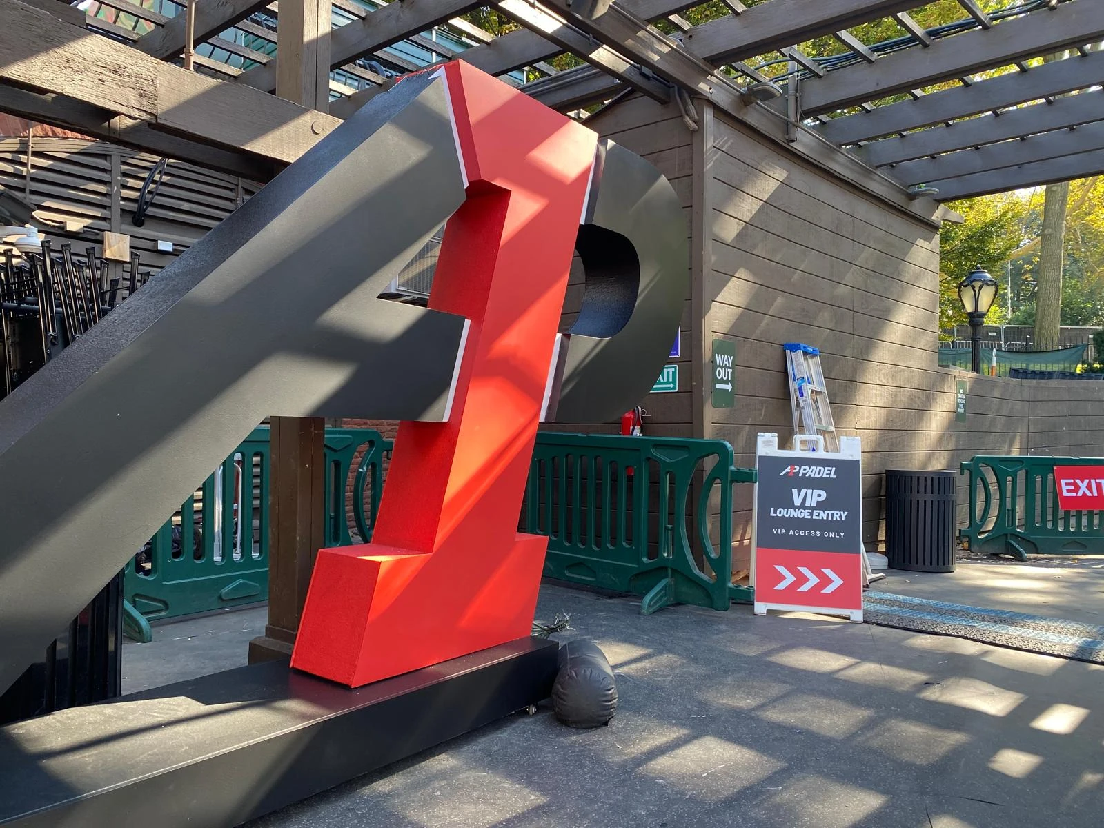 A1 Padel VIP lounge entrance and logo installation