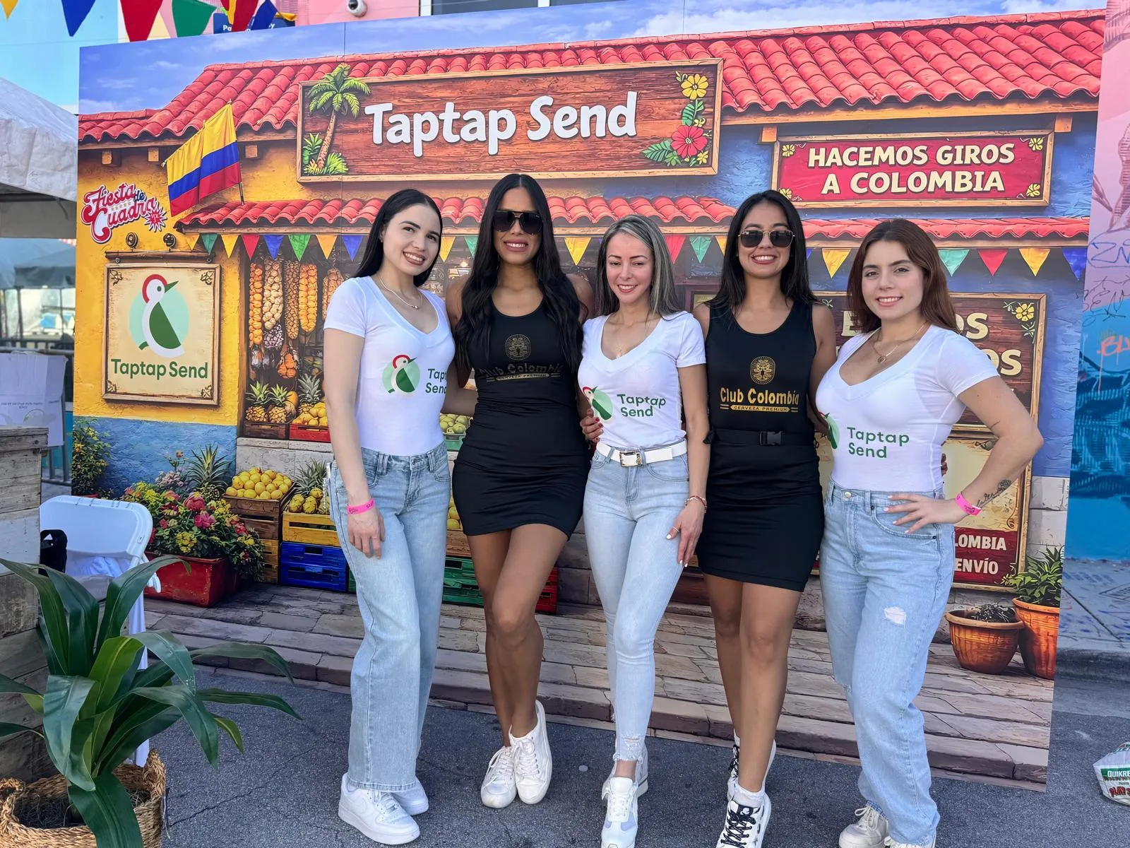TapTap Send and Club Colombia teams at the Wynwood activation
